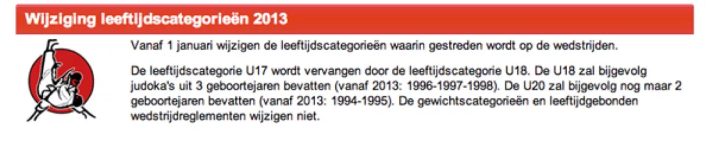Nieuwe leeftijdsklasse U 18!