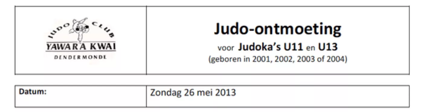 opgepast laatste jeugdcompetitie U11-U13