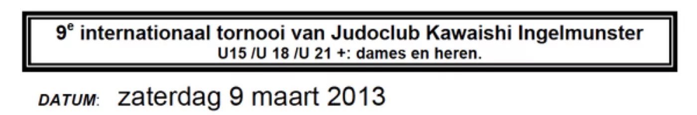 Resultaten Ingelmunster 9 maart 2013