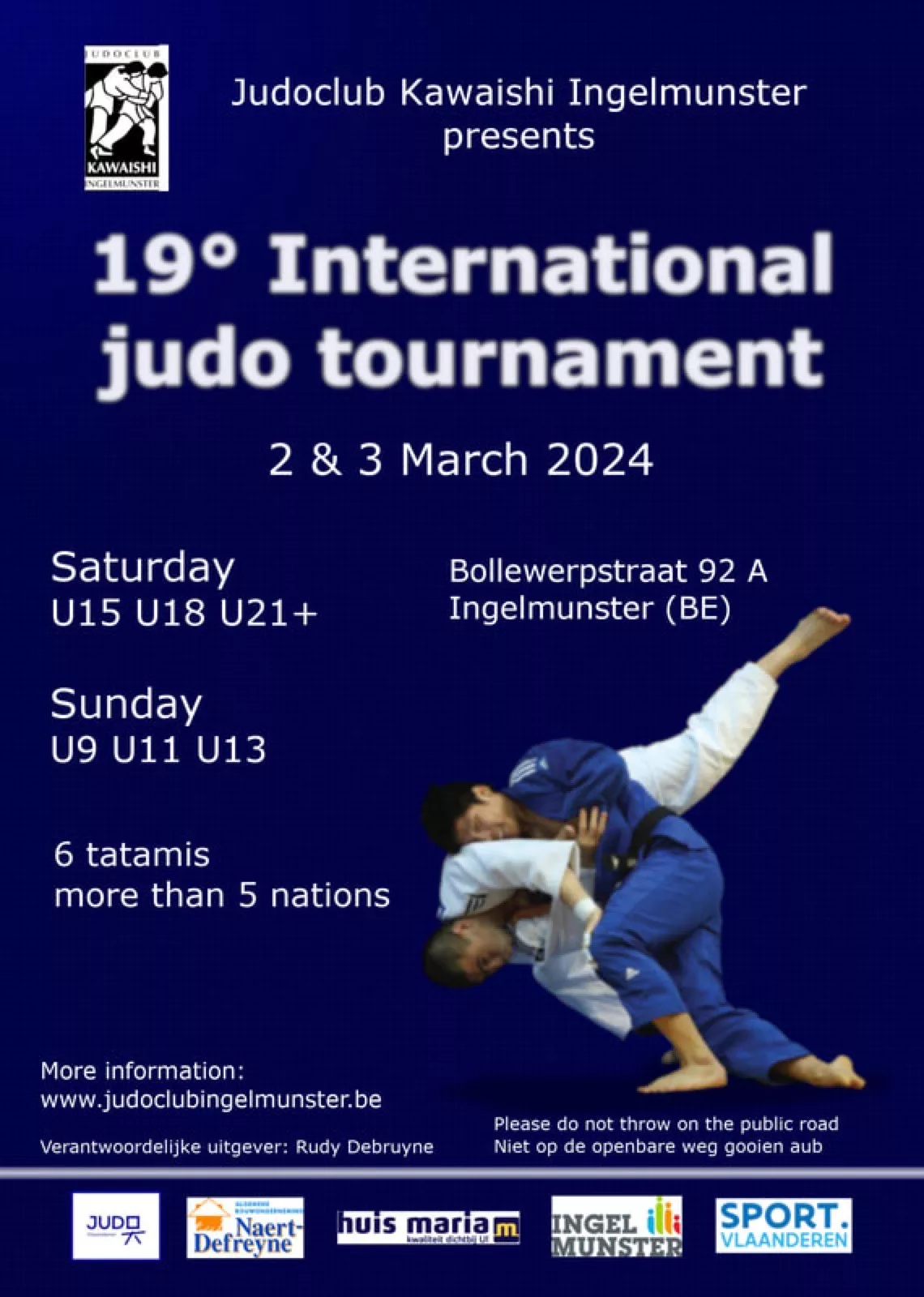 Resultaten internationaal tornooi Ingelmunster 02-03-2024